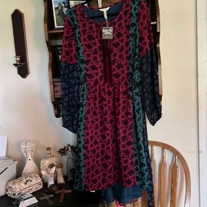 MATILDA JANE Jewel-tone high-low dress, NWT.